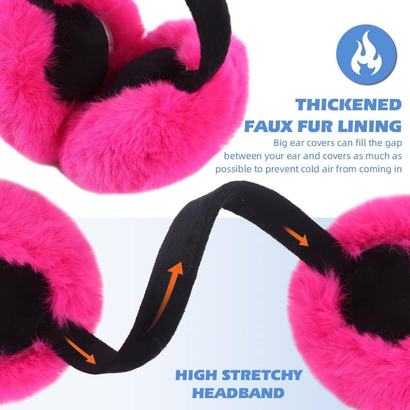 Peecabe Winter Women Earmuffs Faux Fur Girls Ear muffs Warm Unisex Kids Ear Covers Foldable Outdoor Boy Ear Warmers for Women - Image 3